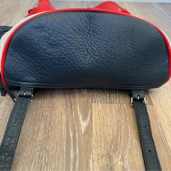 American Vintage Genuine Leather Backpack Patriotic Red White Blue RARE FIND - Picture 8 of 12